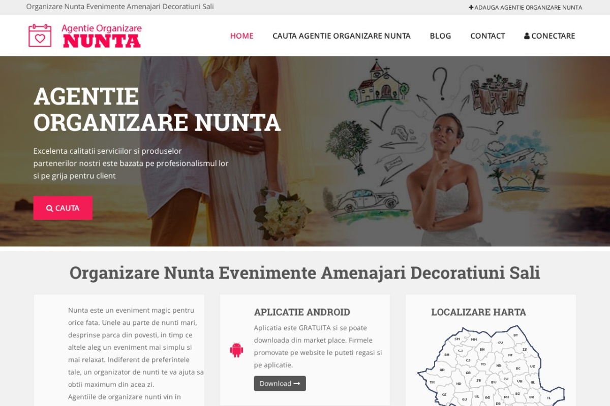 Previzualizare homepage Agentie-Organizare-Nunta.com