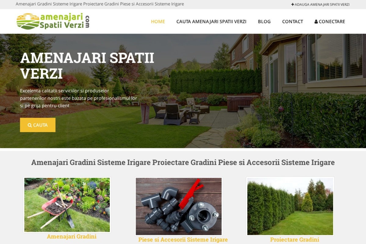 Previzualizare homepage AmenajariSpatiiVerzi.com