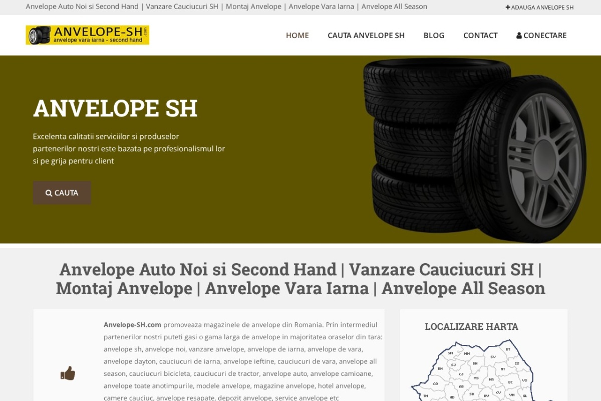 Previzualizare homepage Anvelope-Sh.com