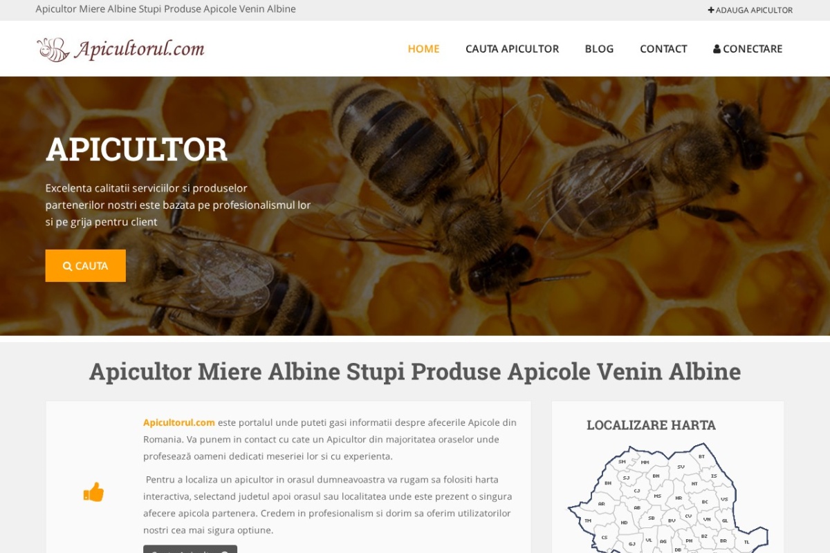 Previzualizare homepage Apicultorul.com