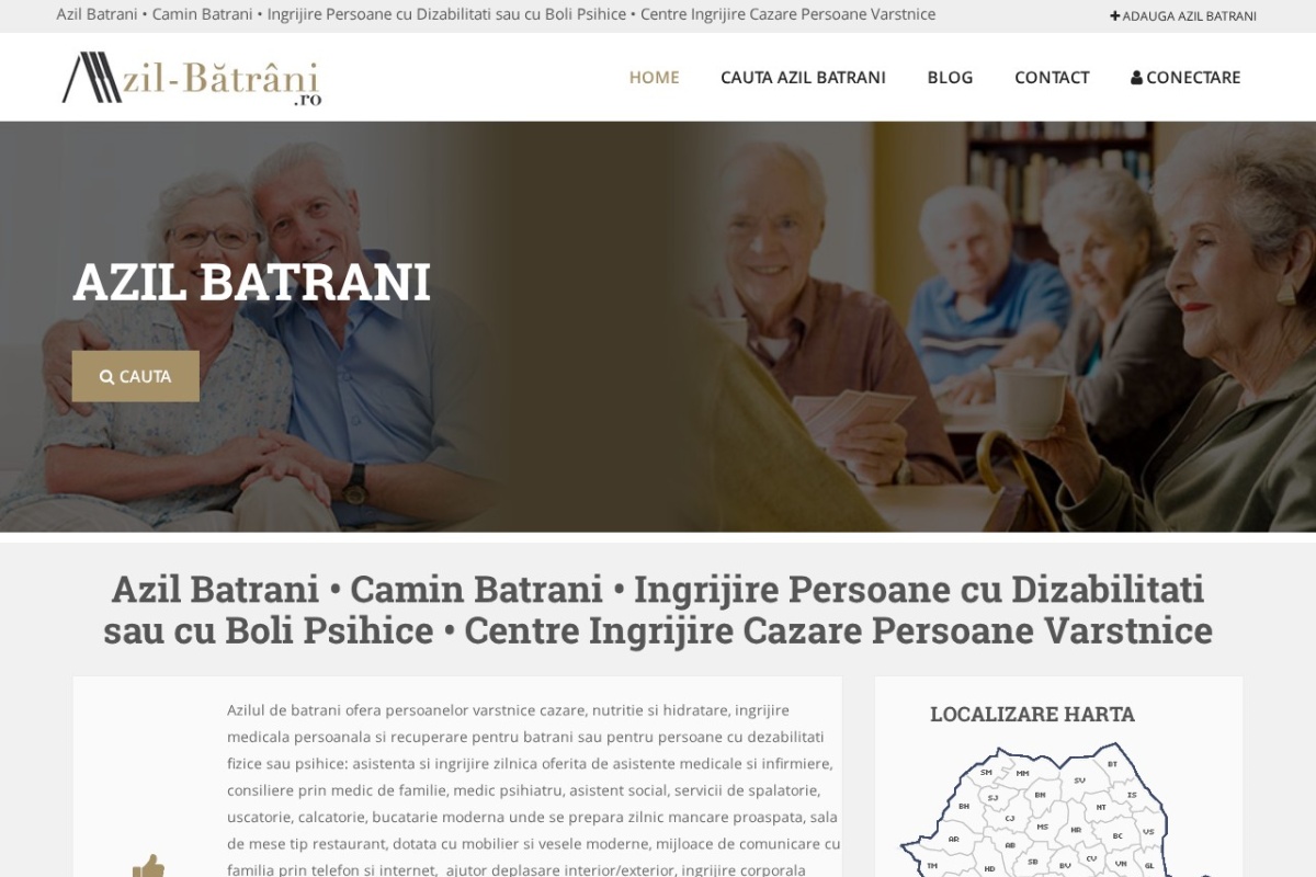 Previzualizare homepage Azil-Batrani.ro