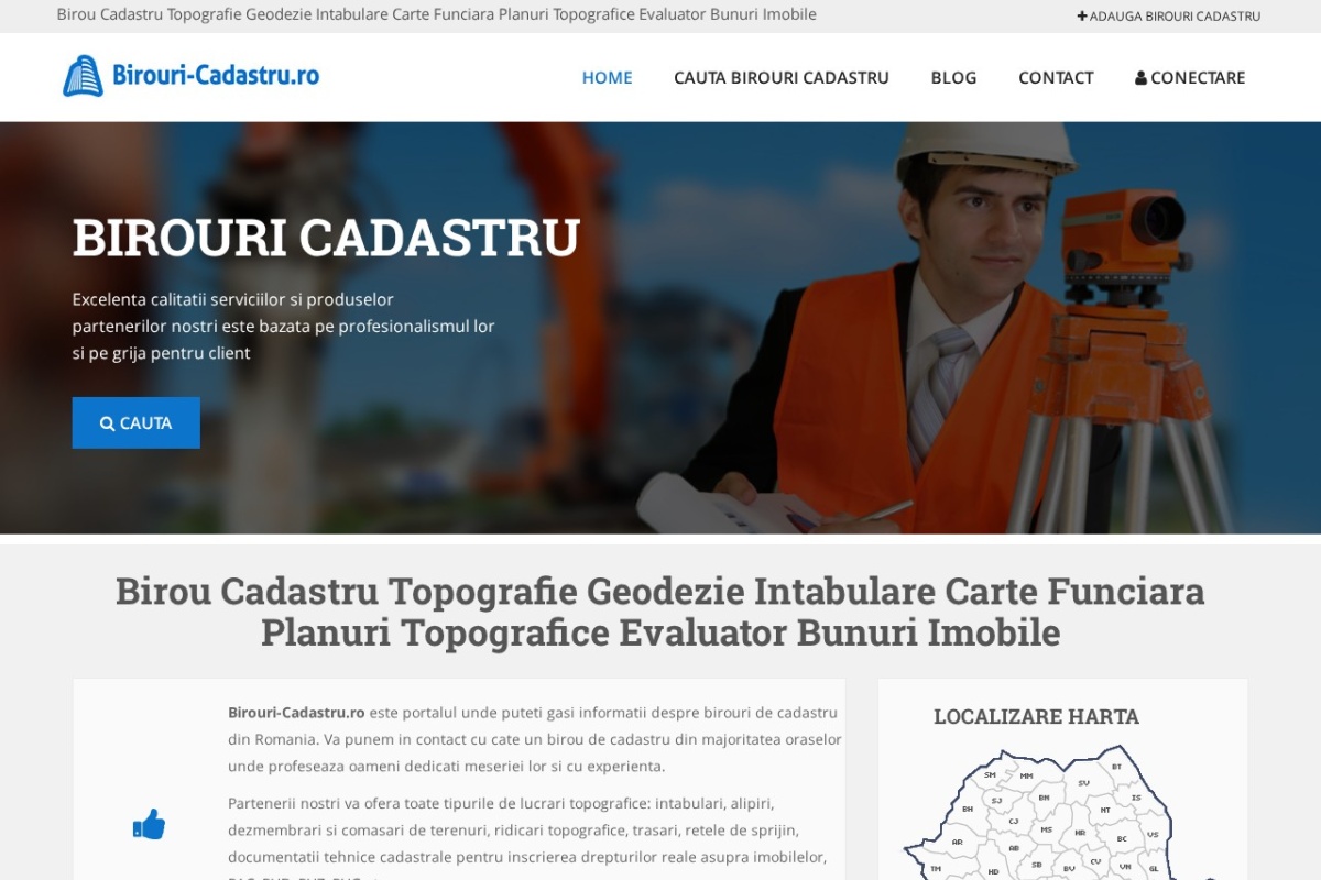 Previzualizare homepage Birouri-Cadastru.ro