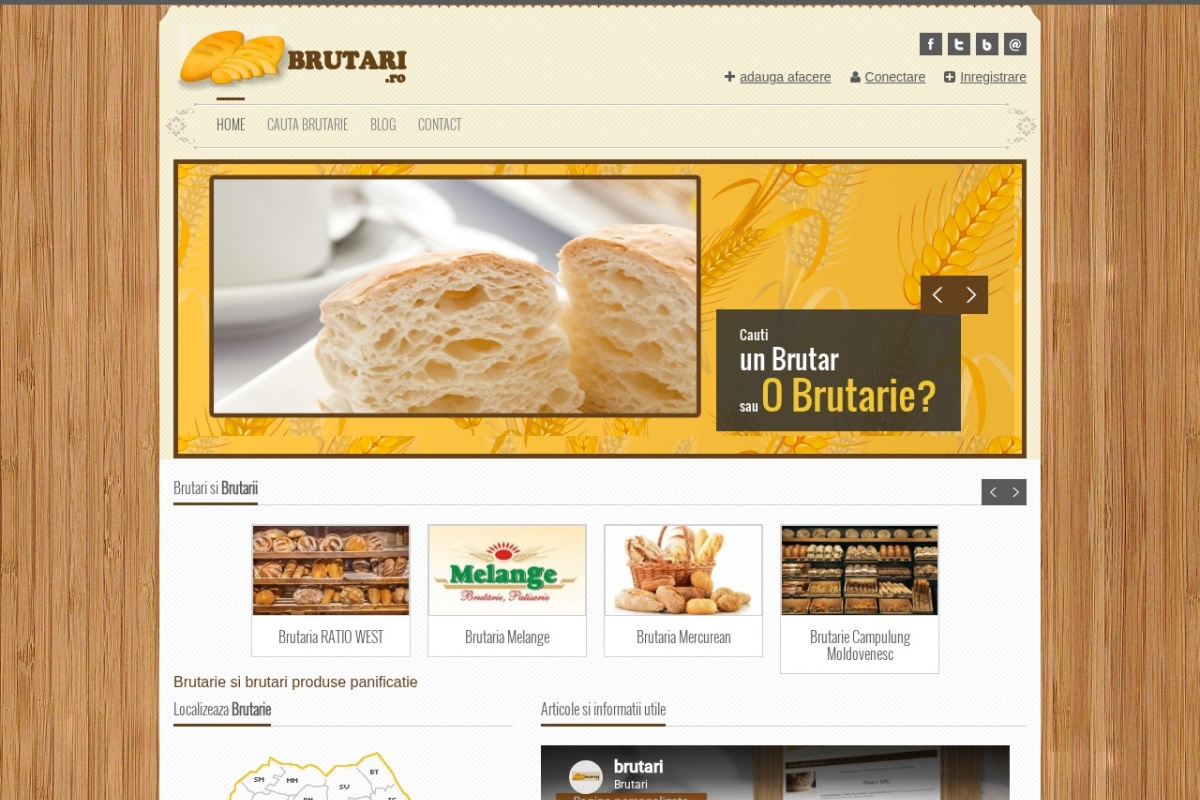 Previzualizare homepage Brutari.ro
