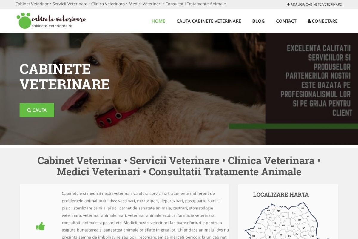 Previzualizare homepage Cabinete-Veterinare.ro