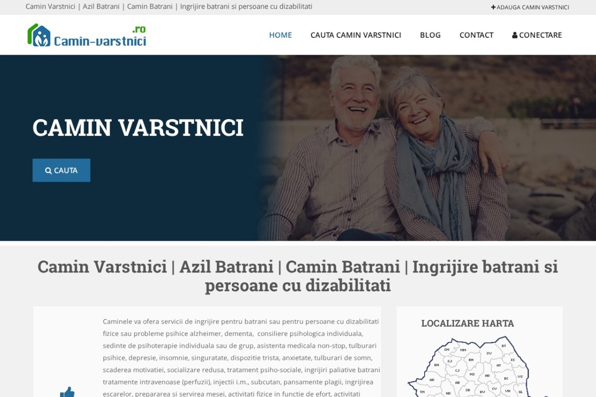 Previzualizare homepage Camin-Varstnici.ro