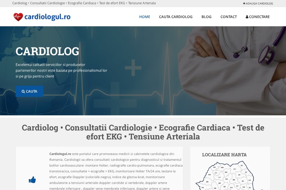 Previzualizare homepage Cardiologul.ro