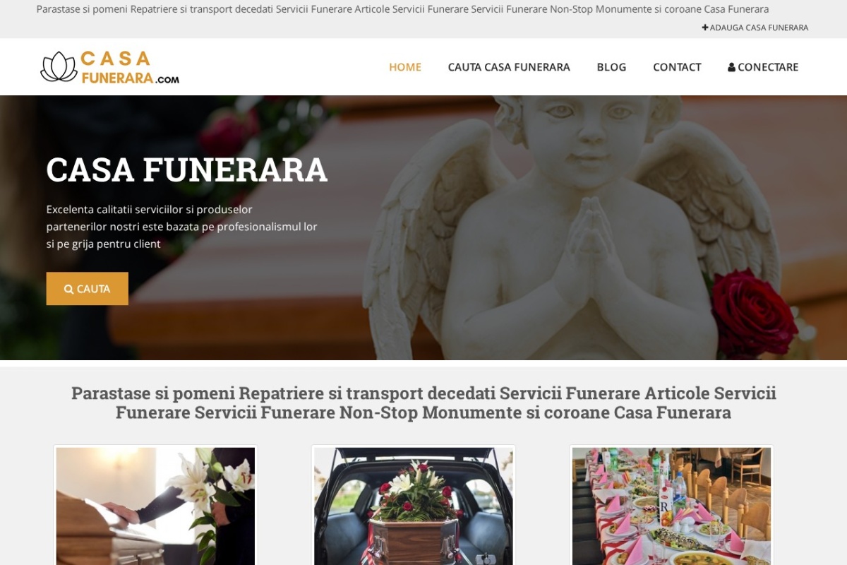 Previzualizare homepage CasaFunerara.com