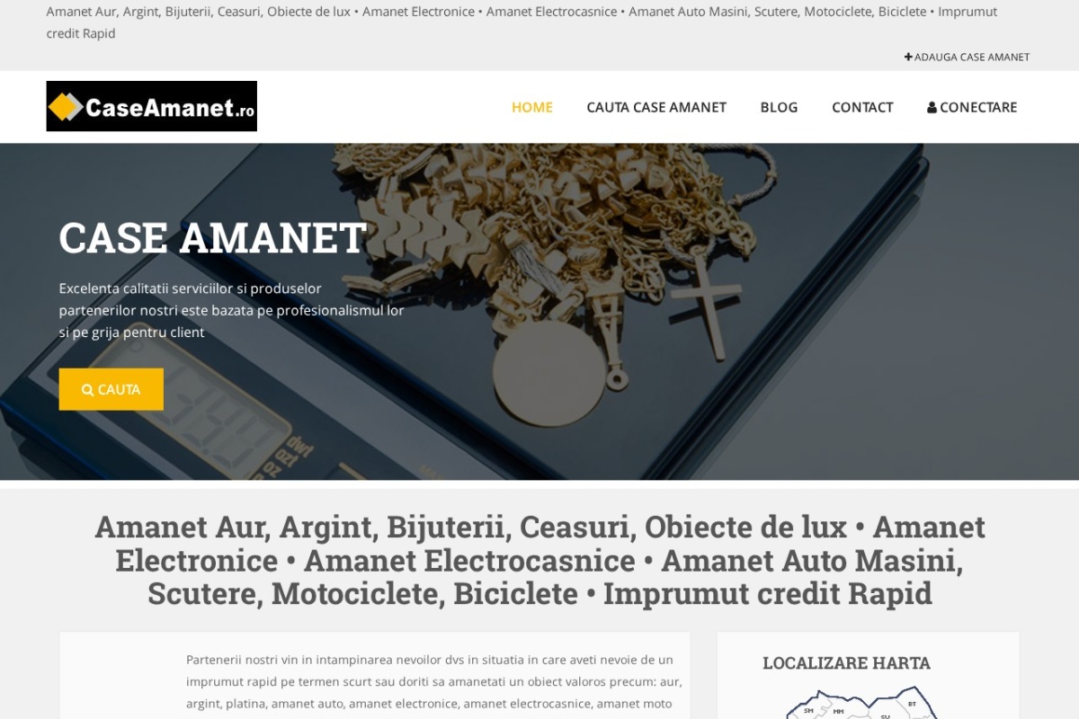 Previzualizare homepage CaseAmanet.ro