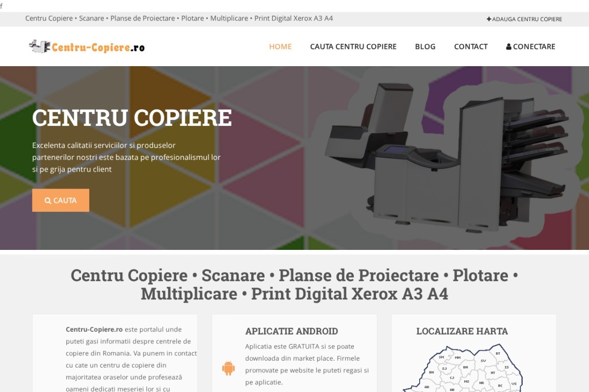 Previzualizare homepage Centru-Copiere.ro