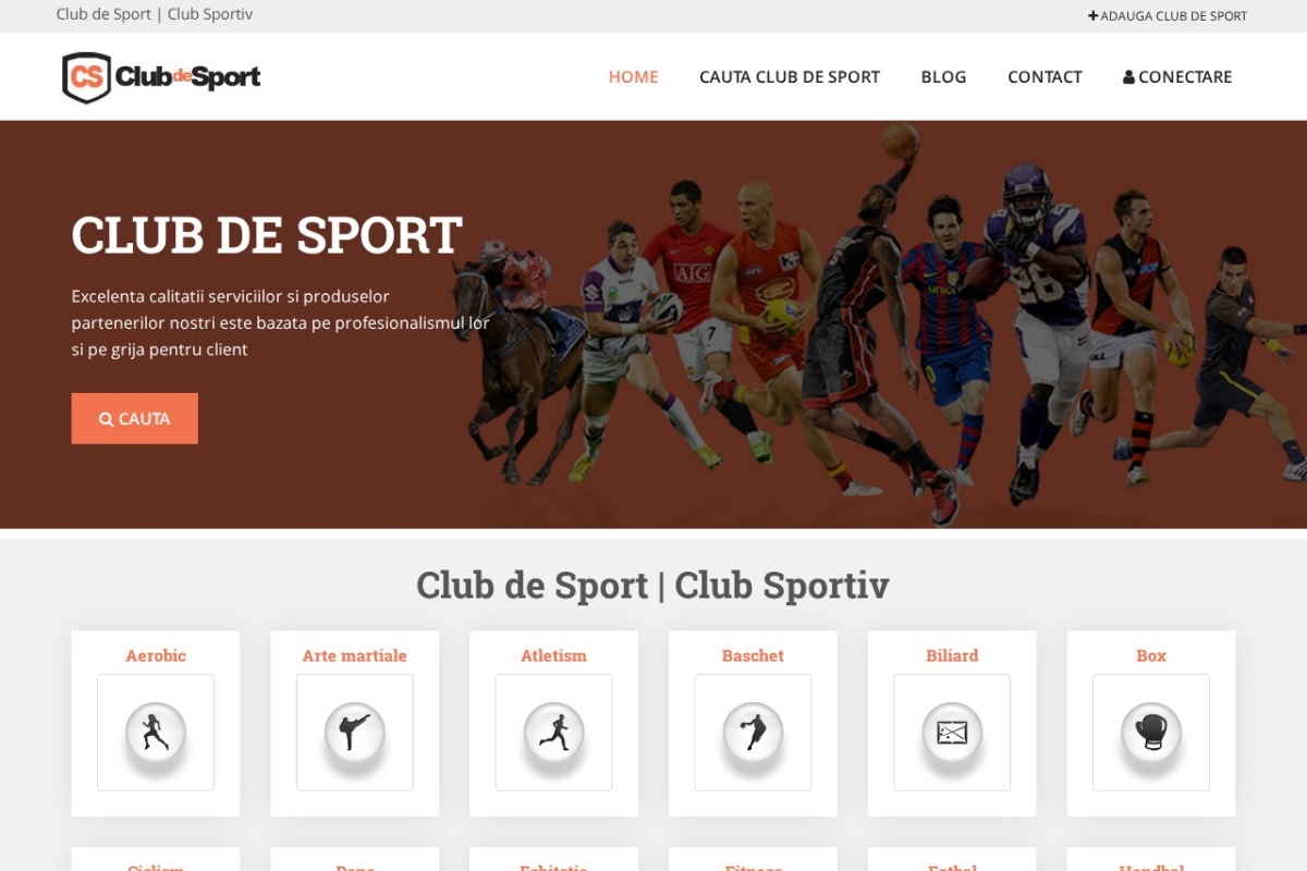 Previzualizare homepage Club-De-Sport.ro