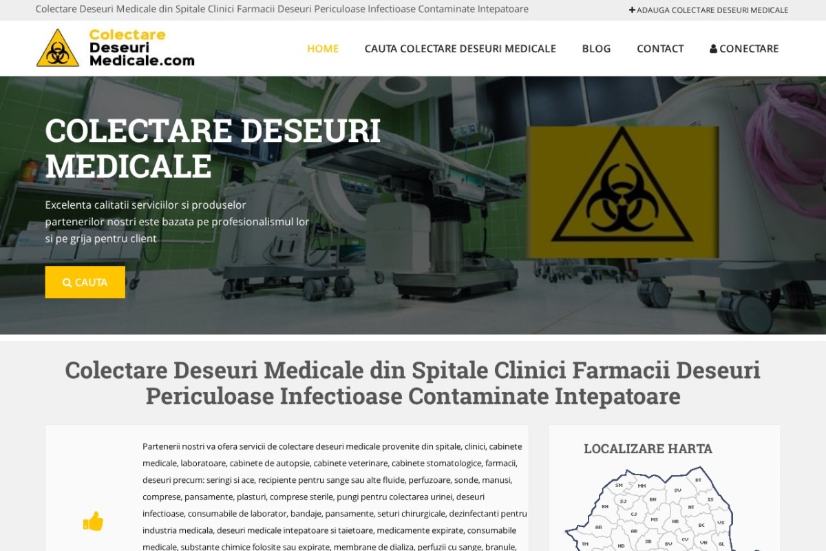 Previzualizare homepage ColectareDeseuriMedicale.com