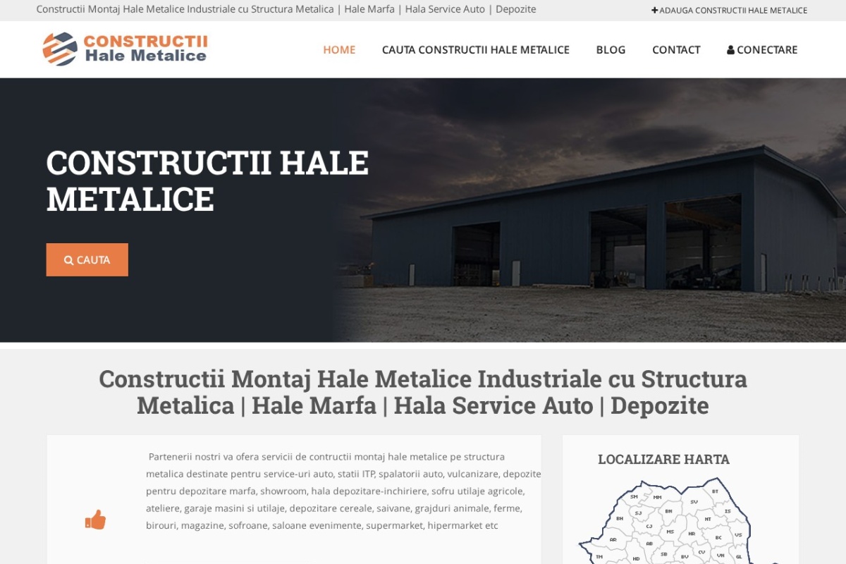 Previzualizare homepage ConstructiiHaleMetalice.ro