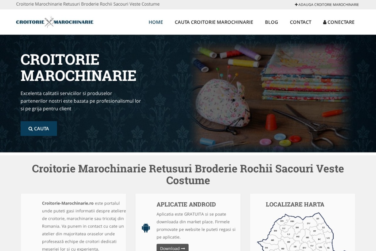 Previzualizare homepage Croitorie-Marochinarie.ro