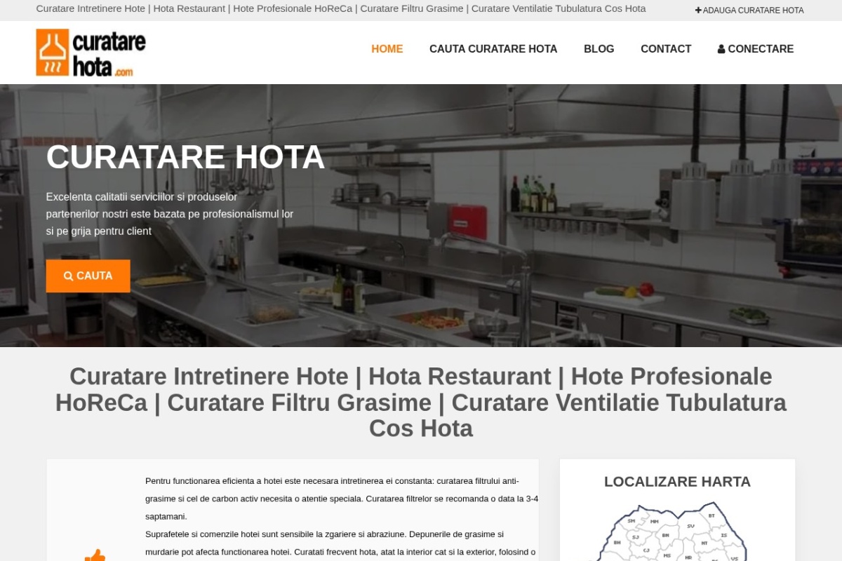 Previzualizare homepage CuratareHota.com