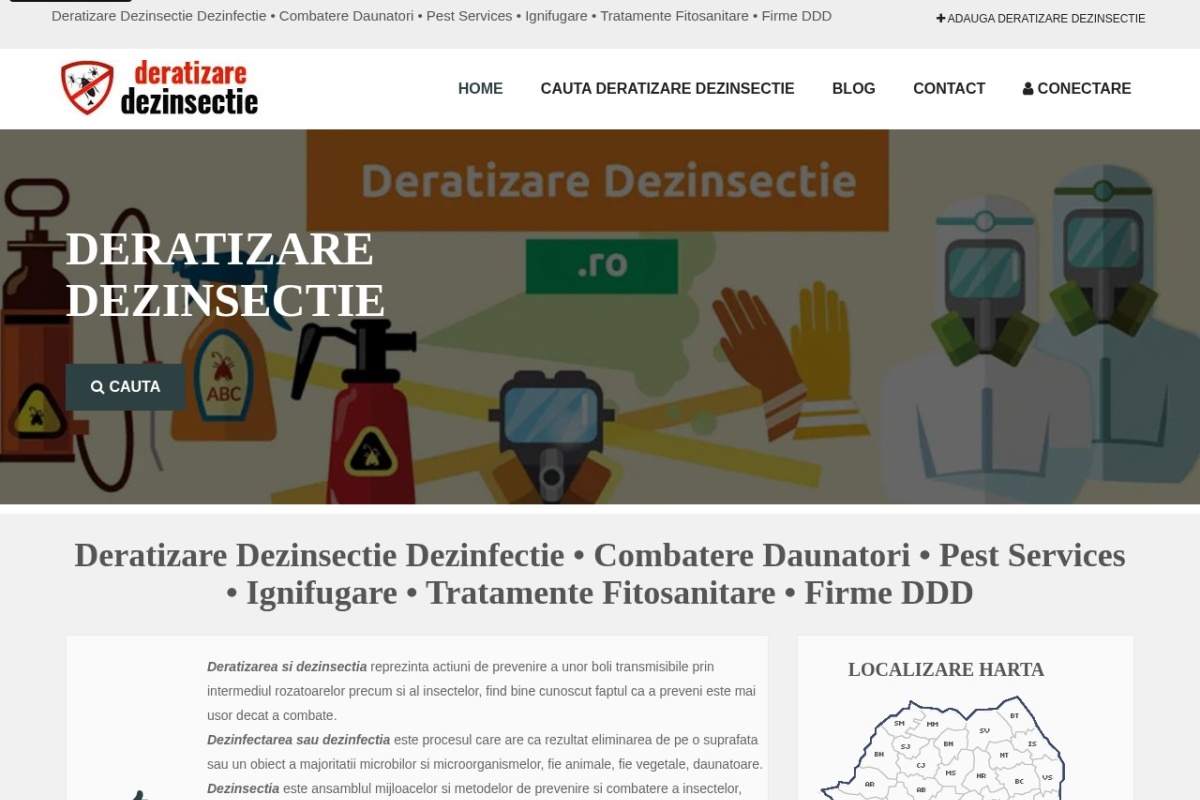 Previzualizare homepage DeratizareDezinsectie.ro