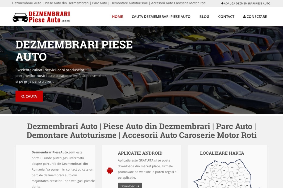 Previzualizare homepage DezmembrariPieseAuto.com