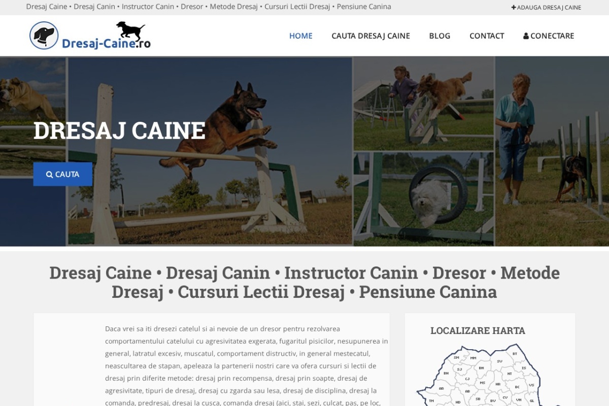 Previzualizare homepage Dresaj-Caine.ro