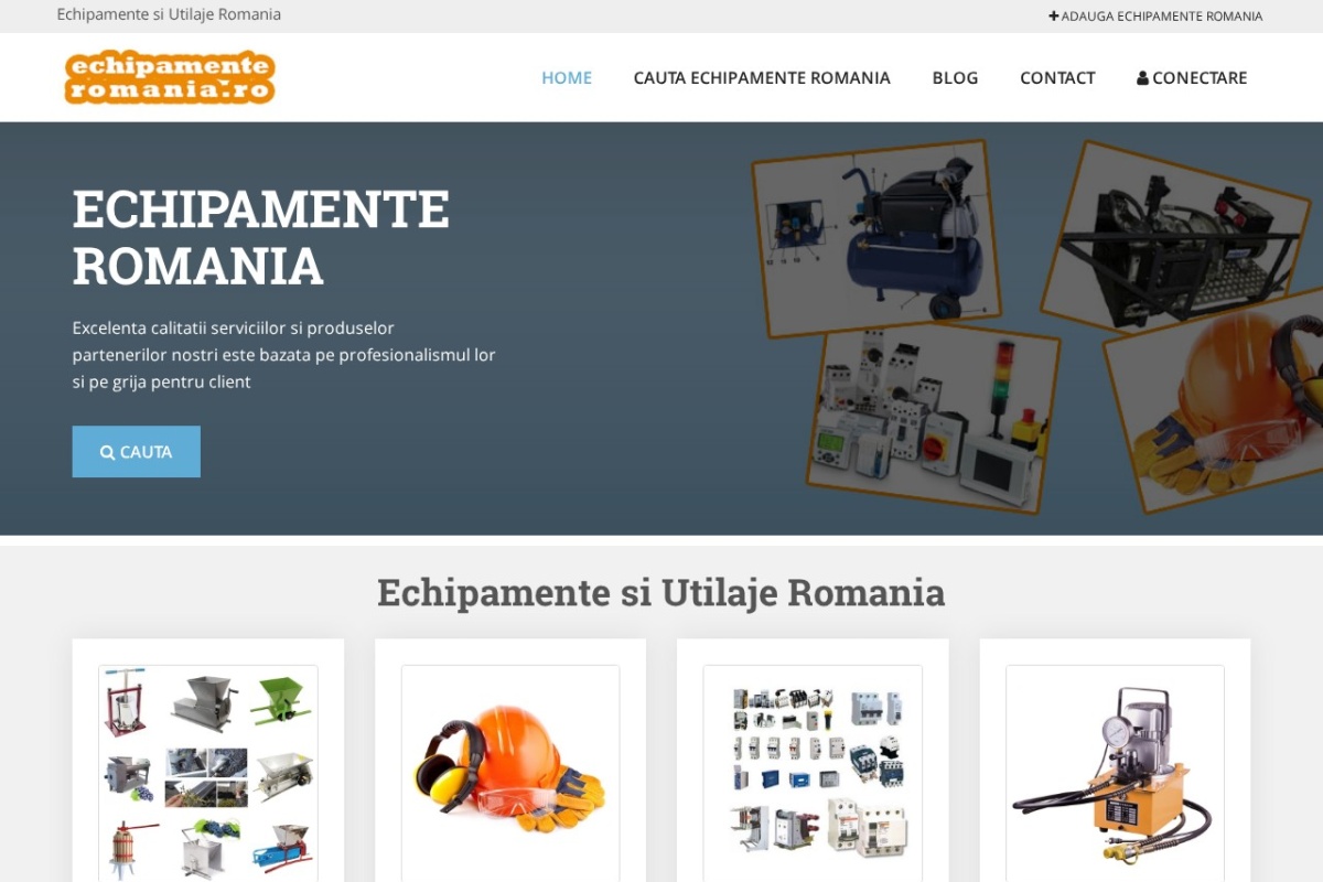 Previzualizare homepage Echipamente-Romania.ro