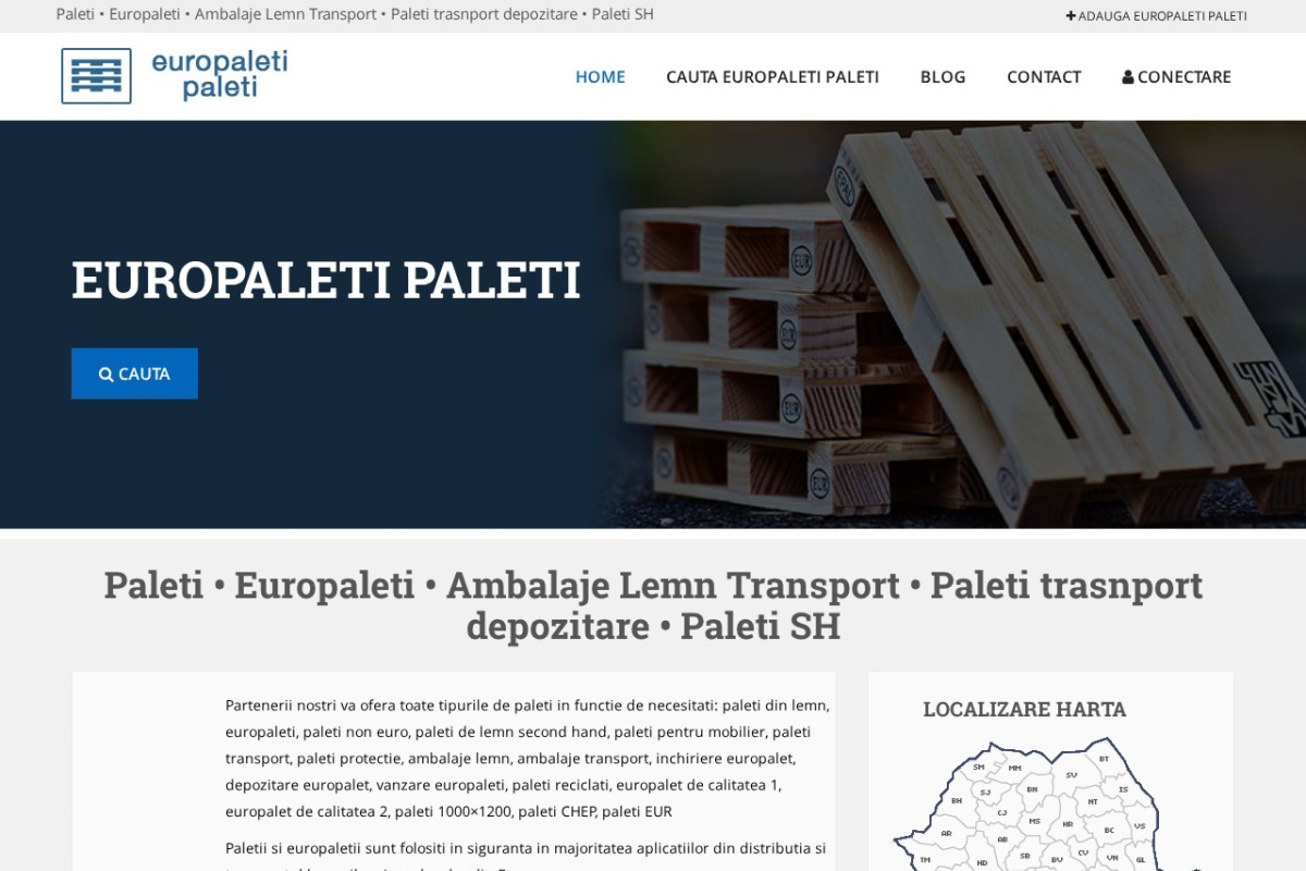 Previzualizare homepage Europaleti-Paleti.ro