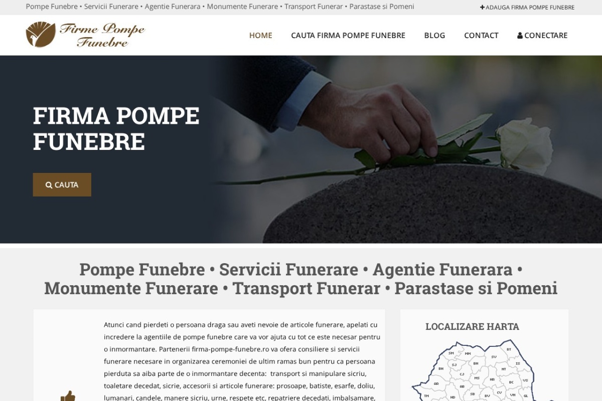 Previzualizare homepage Firma-Pompe-Funebre.ro