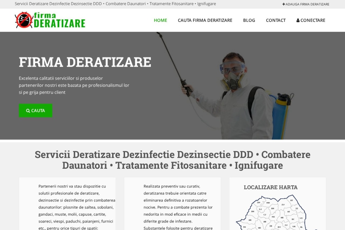 Previzualizare homepage FirmaDeratizare.ro