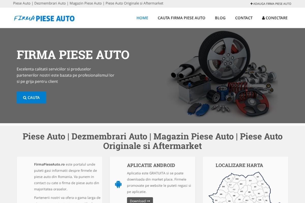Previzualizare homepage FirmaPieseAuto.ro