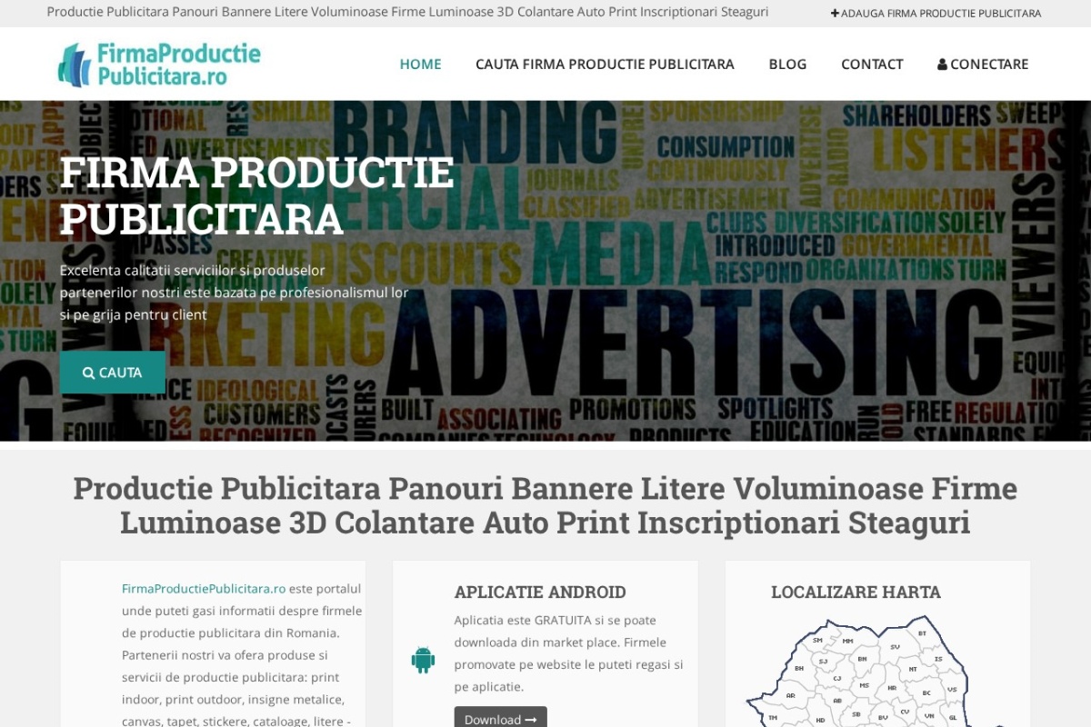 Previzualizare homepage FirmaProductiePublicitara.ro