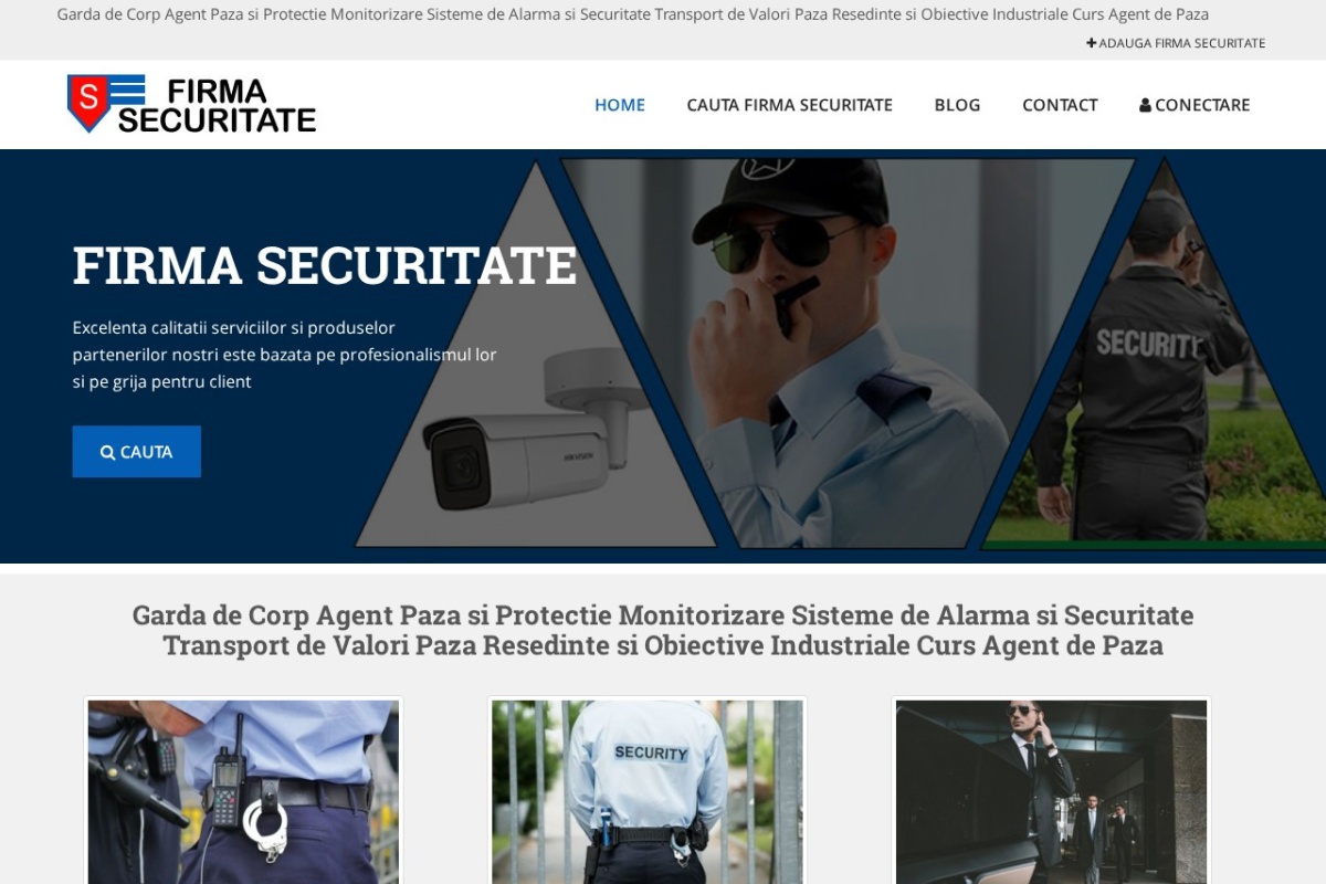 Previzualizare homepage FirmaSecuritate.com
