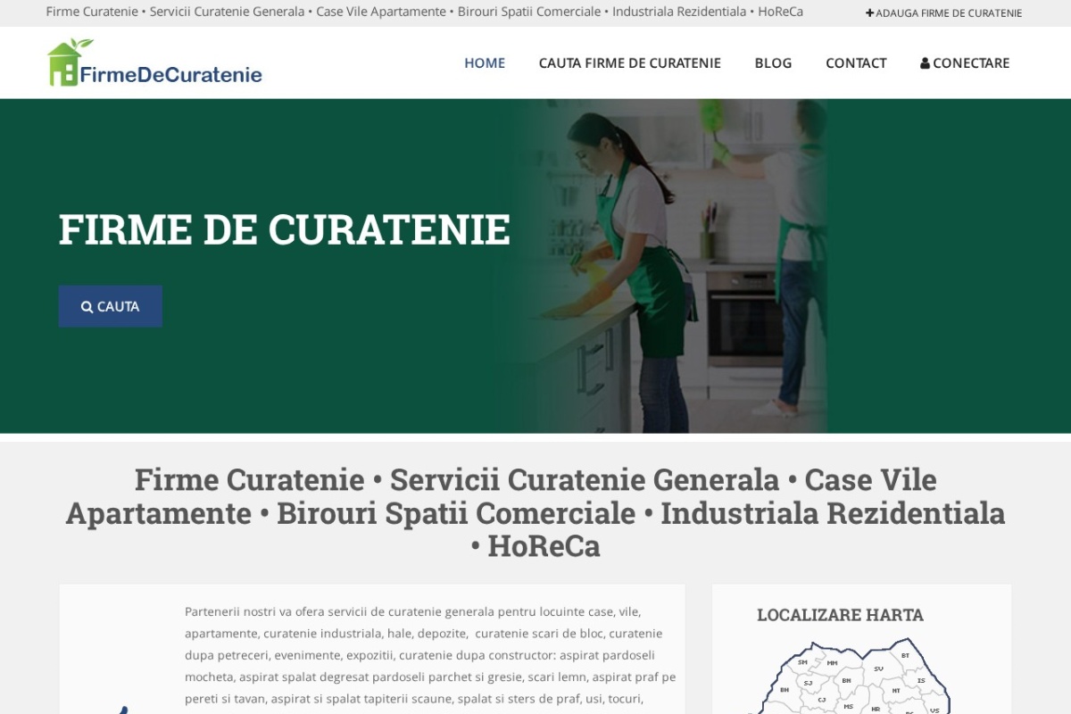 Previzualizare homepage FirmeDeCuratenie.ro