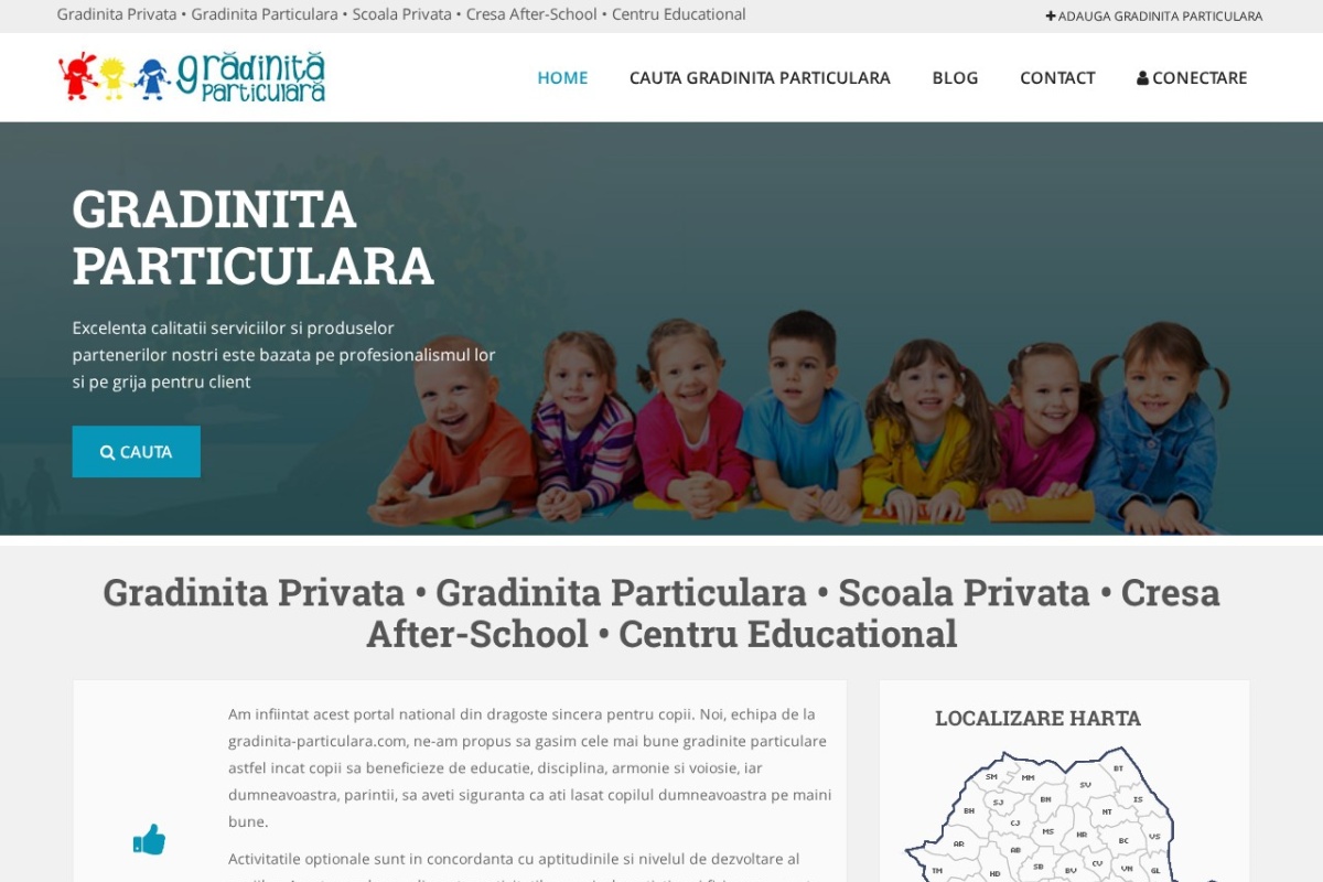 Previzualizare homepage Gradinita-Particulara.com