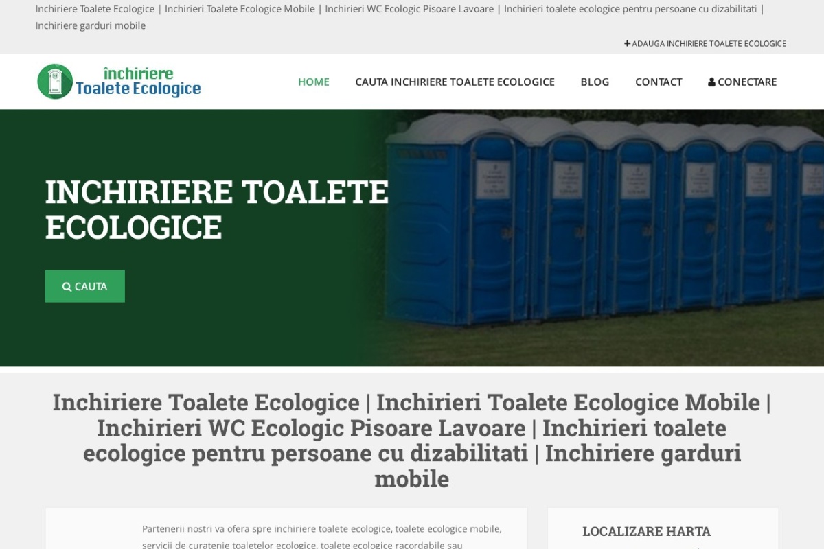 Previzualizare homepage InchiriereToaleteEcologice.ro