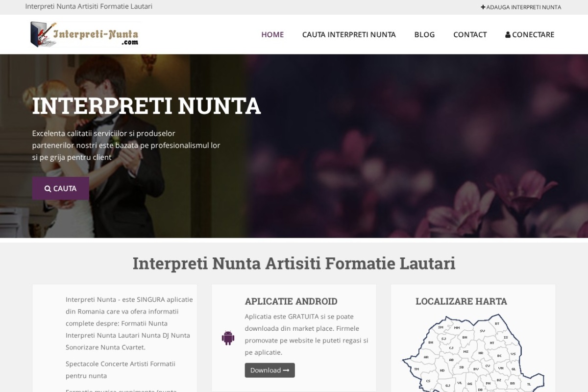 Previzualizare homepage Interpreti-Nunta.com