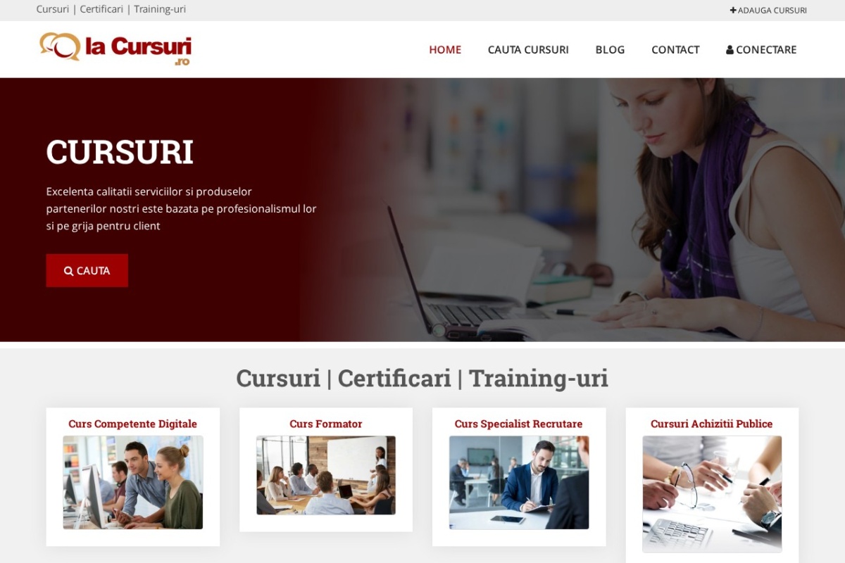 Previzualizare homepage La-Cursuri.ro