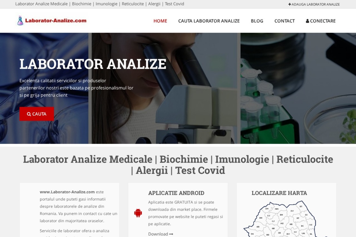Previzualizare homepage Laborator-Analize.com