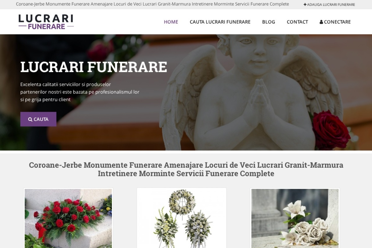Previzualizare homepage LucrariFunerare.ro
