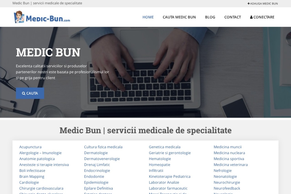 Previzualizare homepage Medic-Bun.com