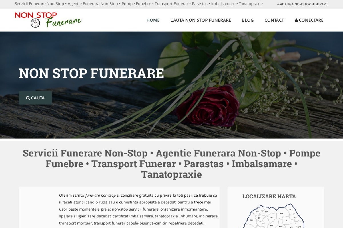 Previzualizare homepage NonStopFunerare.ro
