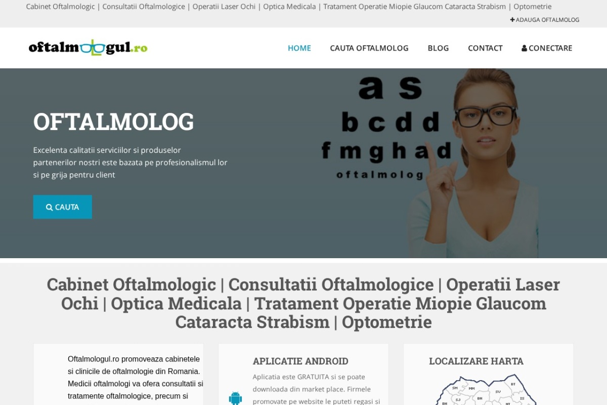 Previzualizare homepage Oftalmologul.ro
