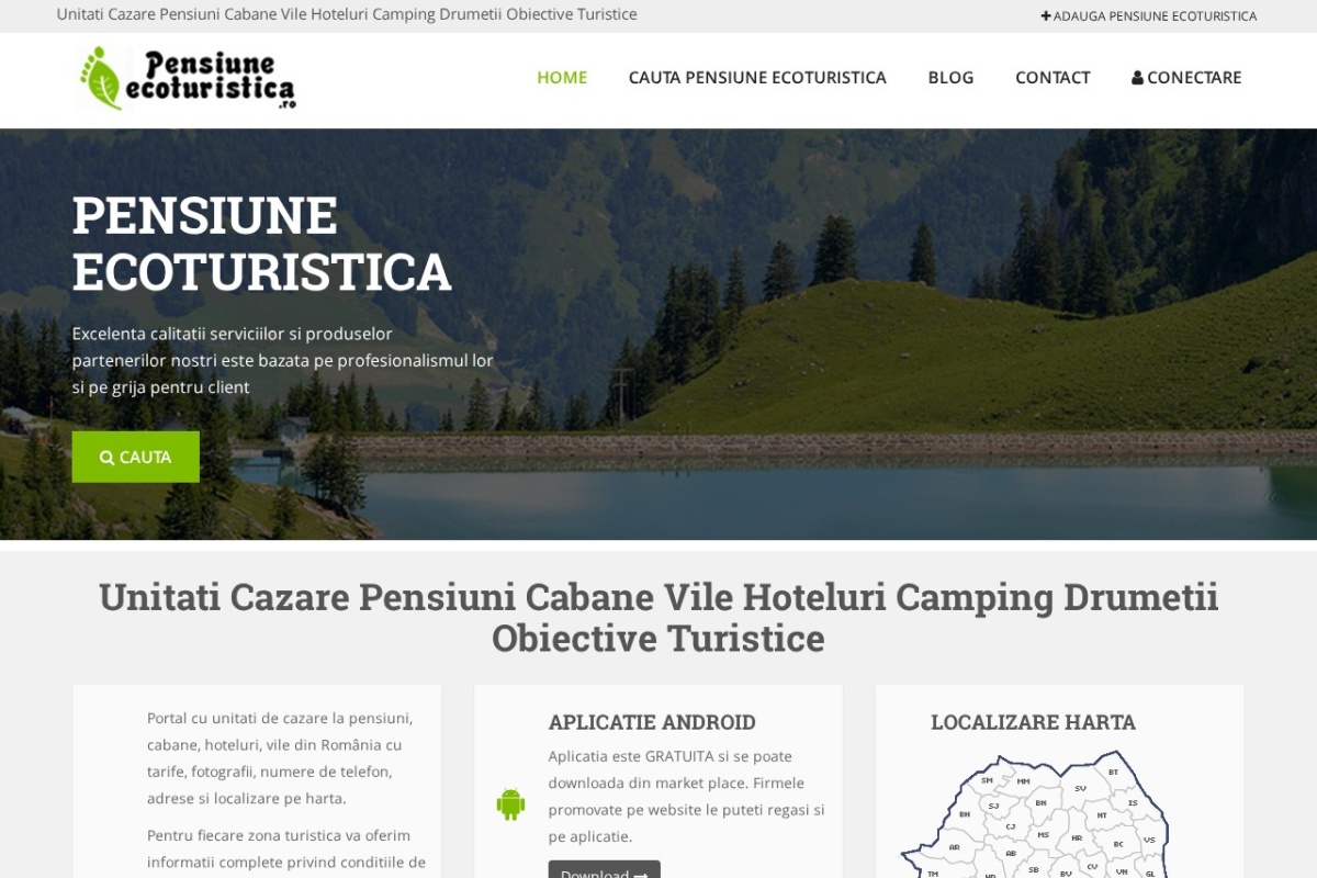 Previzualizare homepage Pensiune-Ecoturistica.ro