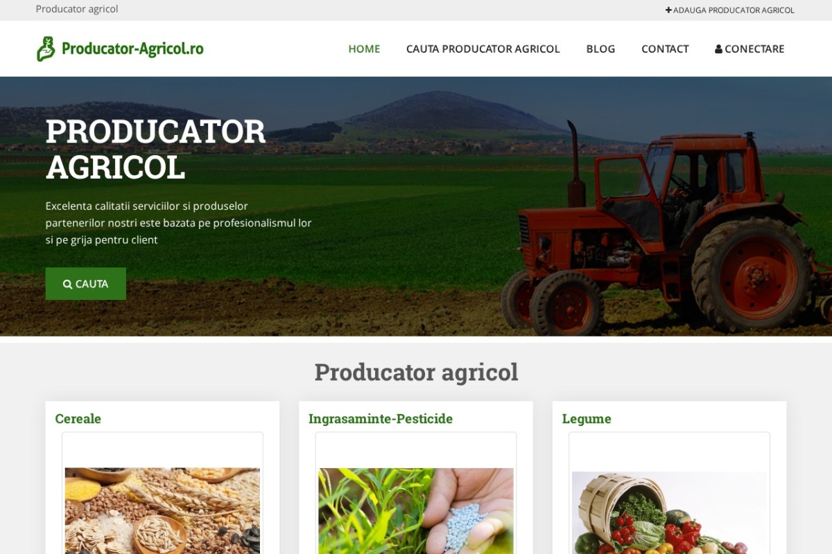 Previzualizare homepage Producator-Agricol.ro