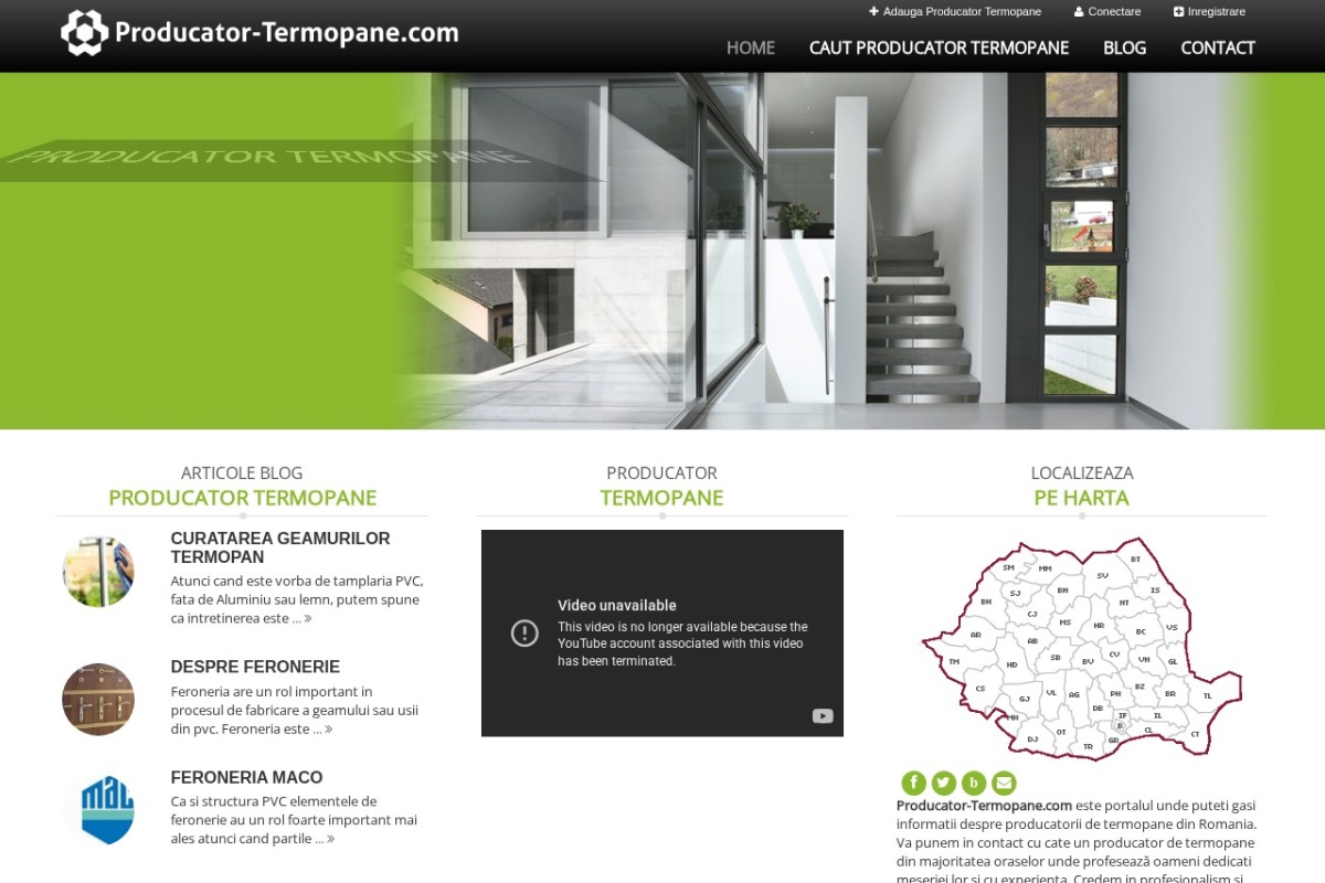 Previzualizare homepage Producator-Termopane.com
