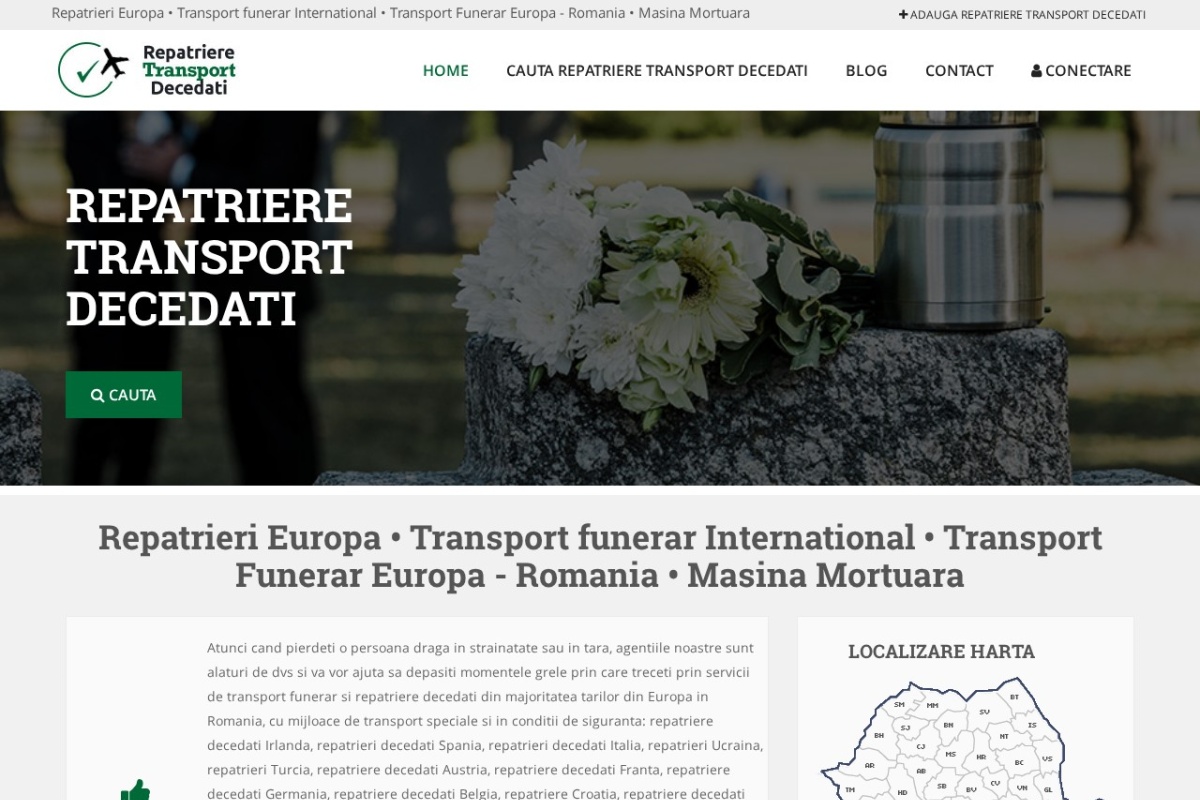 Previzualizare homepage Repatriere-Transport-Decedati.ro