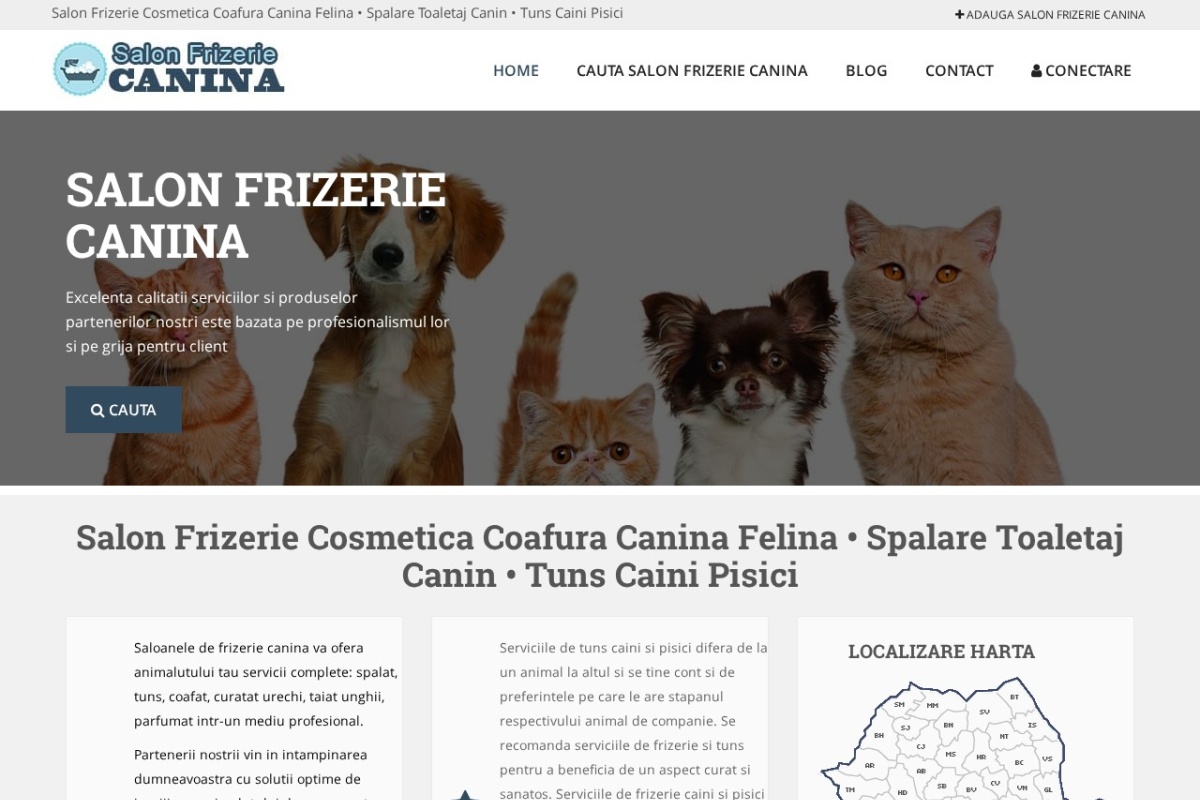 Previzualizare homepage SalonFrizerieCanina.com