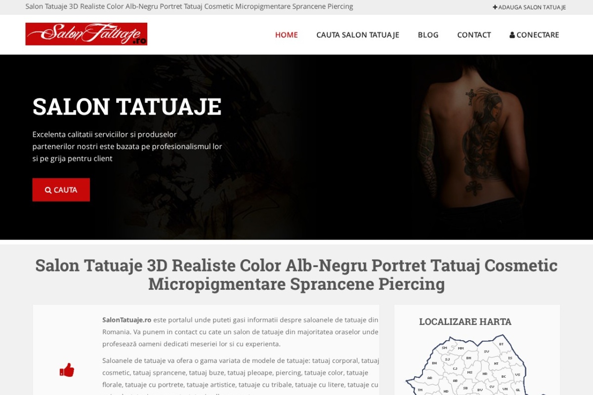 Previzualizare homepage SalonTatuaje.ro