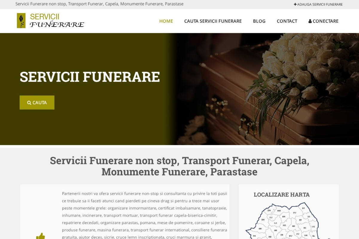 Previzualizare homepage Servicii-Funerare.com