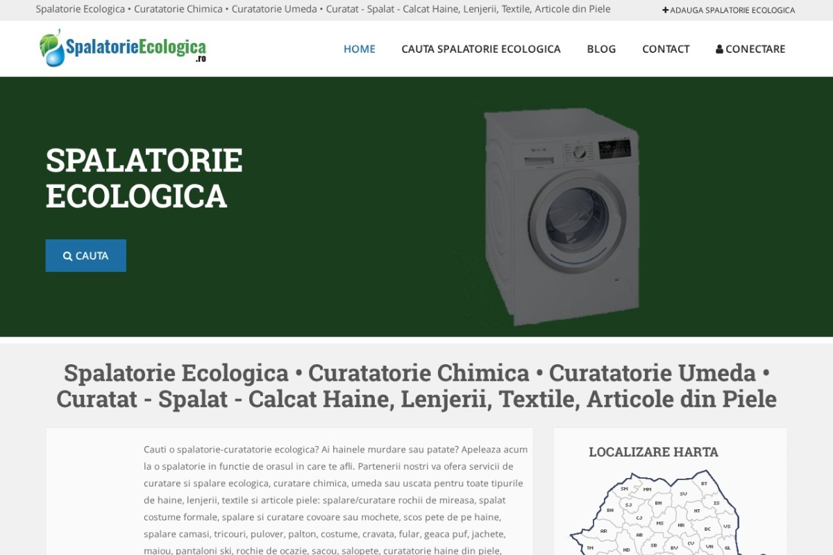 Previzualizare homepage SpalatorieEcologica.ro