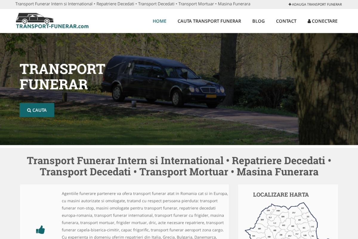 Previzualizare homepage Transport-Funerar.com