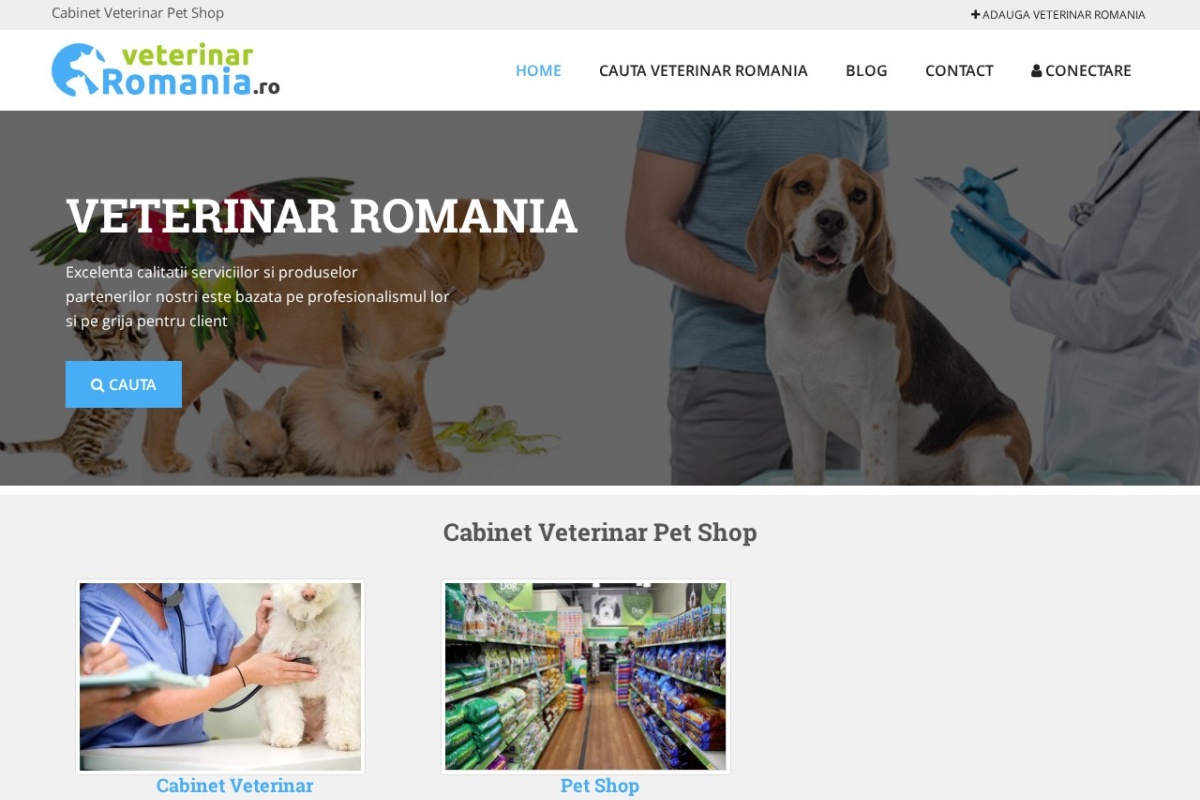 Previzualizare homepage Veterinar-Romania.ro