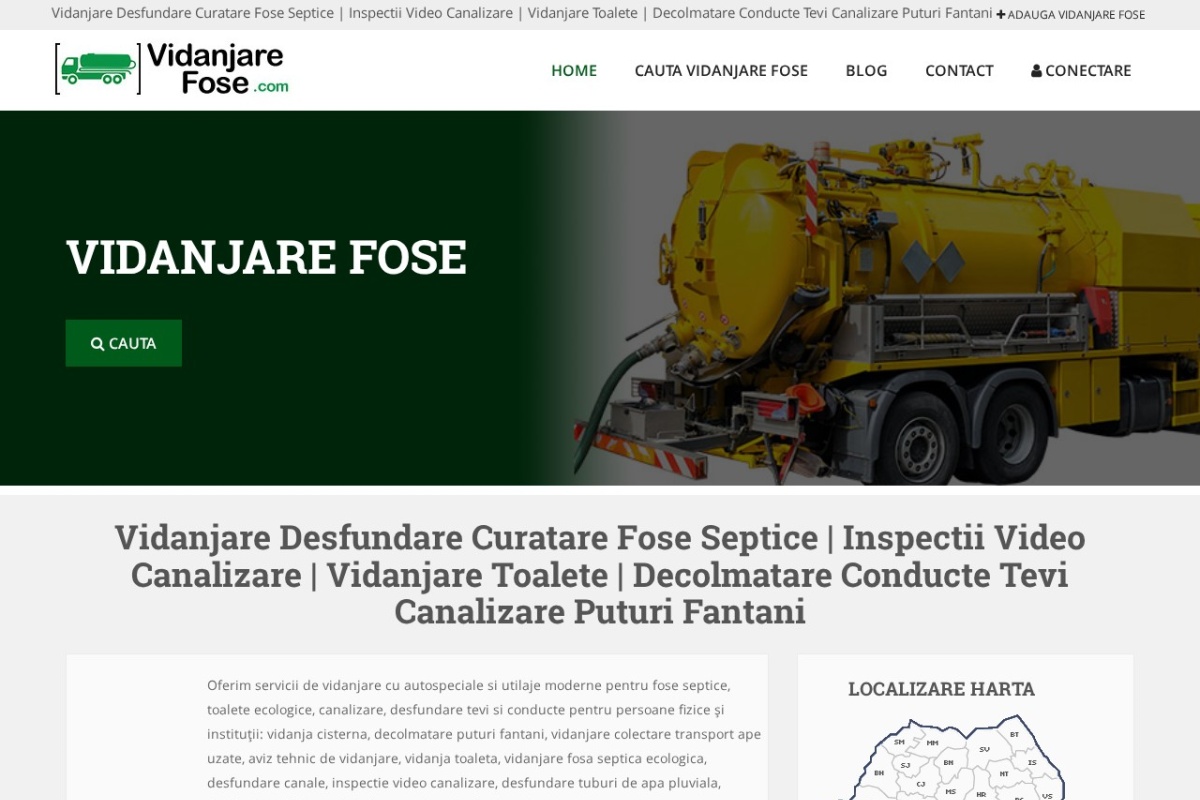 Previzualizare homepage VidanjareFose.com